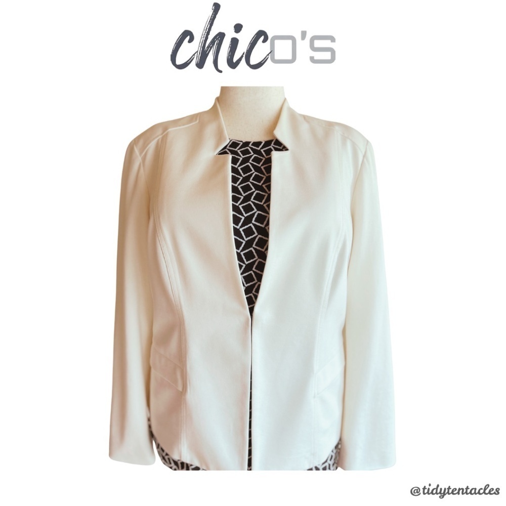 Chico's‎ Classic Cream Blazer Women's Size 12/14